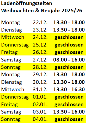 Öffnungszeiten Feiertage 25_26